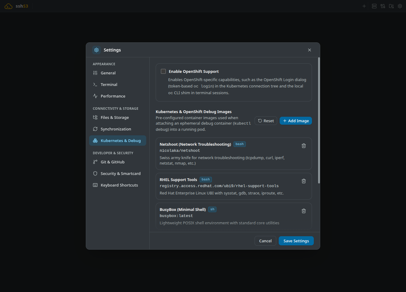 Kubernetes Settings
