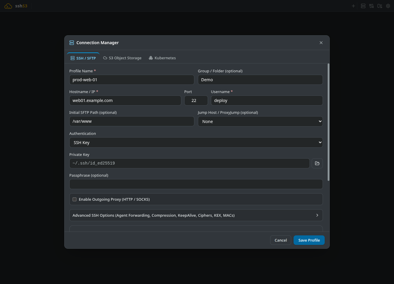 Private Key Authentication